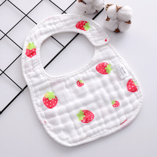 (Strawberry) U-förmiges Baumwoll-Baby-Lätzchen Einstellbar Speicheltuch Eiscreme