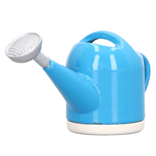 (Blue) 1:12 DIY Alloy Dollhouse Shower Pot Model