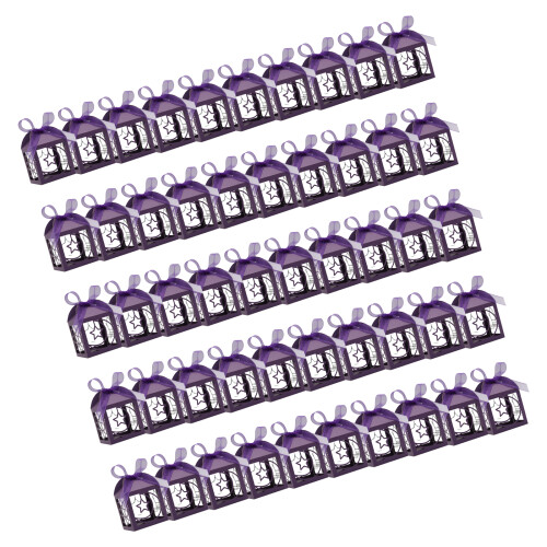 Pack of 50 Eid Gift Boxes Eid Sweets Packaging Box Paper-Plum