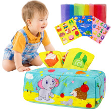 Baby Crinkle Sensory Soft Scarf Box for Infants Newborn Gift