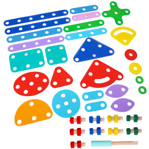 Kinder Noten Houten Bouwset Educatief Gift 3+ Ja