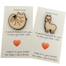 2Pcs Mini Wooden Animal Craft Card