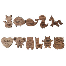 11Pcs Mini Wooden Animal Hugging Sign Gift for Mum Party Crafts