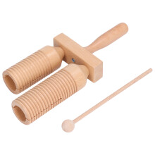 Holz-Guiro Doppelzylinder Kinder-Musikinstrument ab 1 Jahr