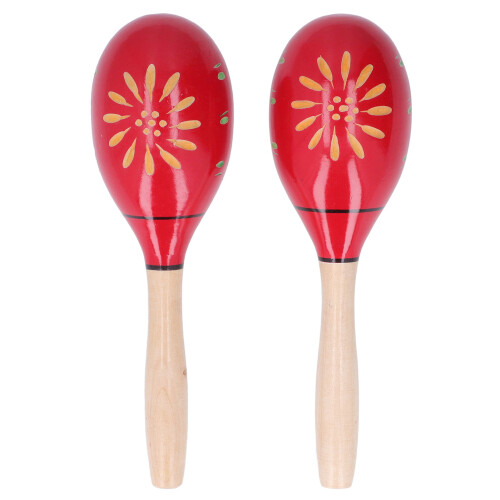 2 Maracas in Rosso con Sfere di Sabbia