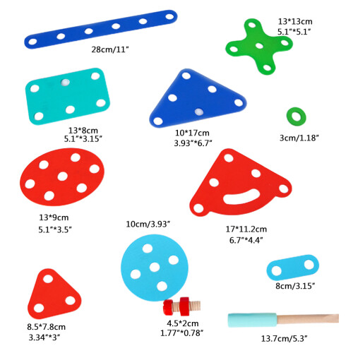 Kinder Noten Houten Bouwset Educatief Gift 3+ Ja 1