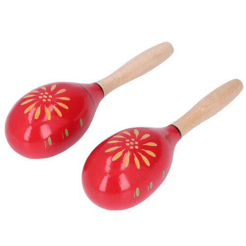 2 Maracas in Rosso con Sfere di Sabbia 2