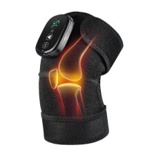Knee Massager with Heat and Vibration Knee Heating Pad Heated Knee Brace Wrap Black-1pack