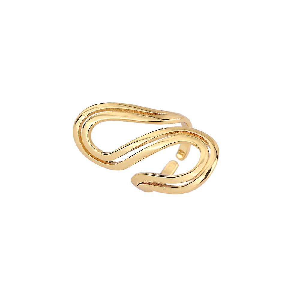 Kikidex (As Show, One Size) Ladies Ring, Alloy Twist S Shape Irregular Ring