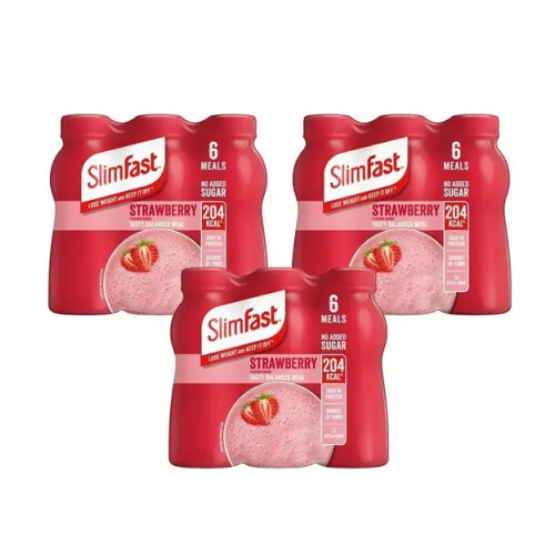 SlimFast SlimFast Milkshake Strawberry 6x325ml x3 Pack