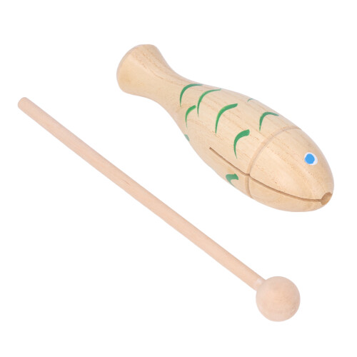 (Wood Color) Draagbare Houten Percussie-instrument Vis