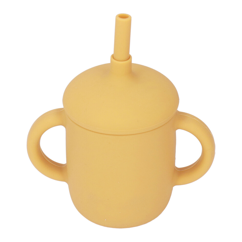 (Yellow) Toddler Cup Silicone Spill-Proof Non-Slip Bpa-Free With Straw Yellow