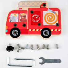 Brandweerbus Drukbord Schroef Set Educatief Speelgoed