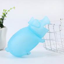 (Blue) Cartoon-Schwein Quetschspielzeug LED Sound Stressrelief Rosa
