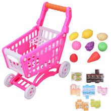 (Pink) Kinderspiel-Kassenwagen-Set mit Essen, Blau