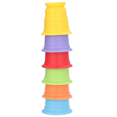 6pcs Stacking Cups Baby Nesting Toy with Drain Holes for Bath 2
