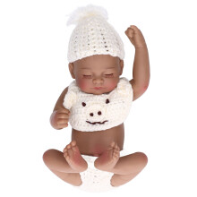 (White Clothes Without Shoes) 10-Zoll-Silikon-Neugeborenenpuppe (Junge) - Weißes Kleidungsset