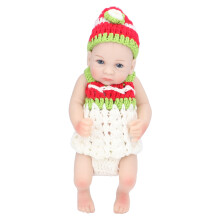 (White Girl Doll) 10 Zoll Reborn Puppe Weichsilikon Baby mit Strickrock