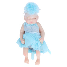 (Blue Clothes) 10 Zoll Weichsilikon-Reborn-Schlafbabypuppe mit blauem Kleid