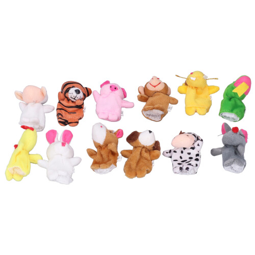 12-teiliges Fingerpuppen-Set: Weiche Plüsch-Tiere 1