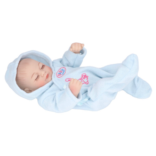 (Blue) 10inch Reborn Puppe Weich Silikon Lebensecht mit Pyjama Rosa 2