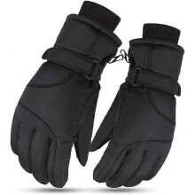 Womens-Winter-Ski-Snow-Gloves Windproof and Waterproof Thermal Touchscreen Ski Glove for Cold Weather Black Medium