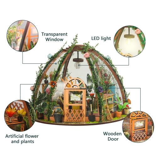 Casa in Legno Stella con LED per Bambini