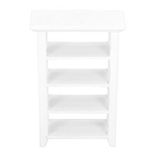 1:12 White Wooden Bookshelf Dollhouse Decoration