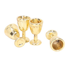 (Golden) 4x Mini Champagnergläser 1:12 Puppenhaus Silber