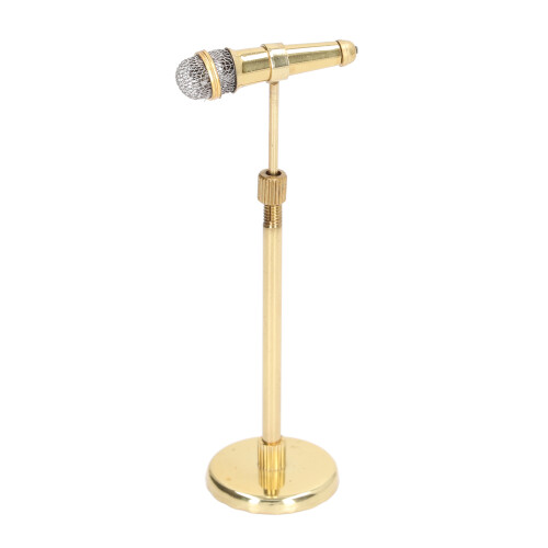 (Gold) Adjustable Mini Microphone Musical Instrument with Storage Box Gold 1