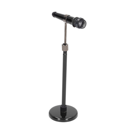 (Black) Adjustable Mini Microphone Musical Instrument with Storage Box Gold 2