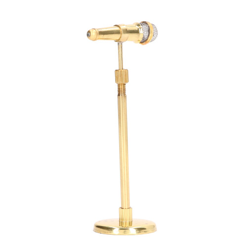 (Gold) Adjustable Mini Microphone Musical Instrument with Storage Box Gold 2