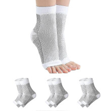 (White, L XL) 3 Pairs Neuropathy Socks, Soothe Socks For Neuropathy Pain, Tendonitis Compression Socks, Plantar Fasciitis, Neuropathy
