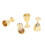(Golden) 4Pcs Mini Champagne Cups 1:12 Dollhouse Silver 2