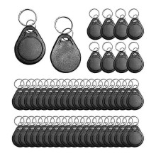 (As show, One size) 50Pcs T5577 Writable 125kHz RFID Key Fob Proximity ID Card Token Tag, 125khz RFID Writable Rewritable T5577 Fob