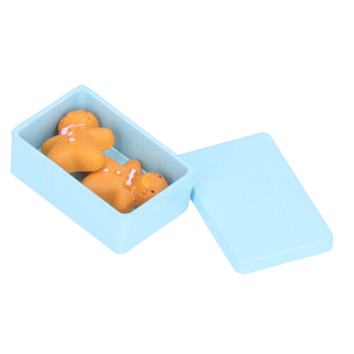 (Blue) Miniature Biscuit Box Dollhouse 1:12 Pink 1