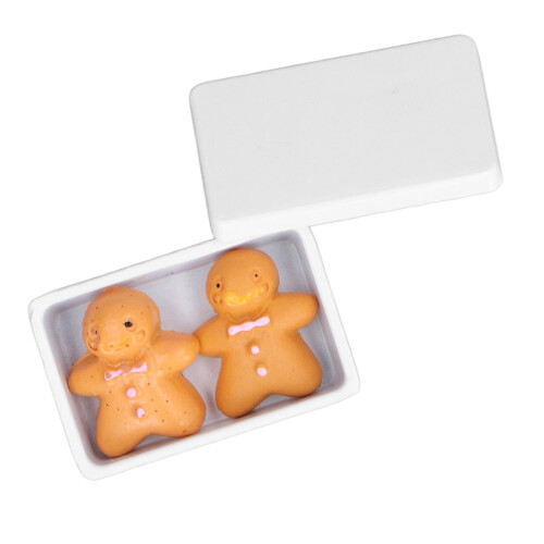 (White) Miniature Biscuit Box Dollhouse 1:12 Pink 2