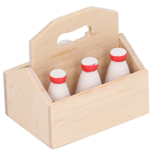Mini Portable Milk Box Model 1:12 Dollhouse Decoration 1