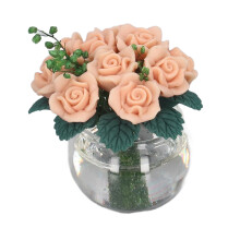 Mini Yellow Roses in Pot for Dollhouse