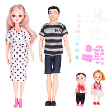 Family Doll Set Dad Mom Son Daughter Baby Toy Gift