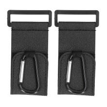 2x Schwarz Babywagenhaken Hands-Free Leder Karabiner