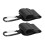 2pcs Black Leather Stroller Hook Carabiner 4