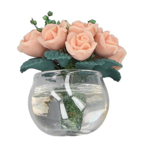 Mini Yellow Roses in Pot for Dollhouse 1