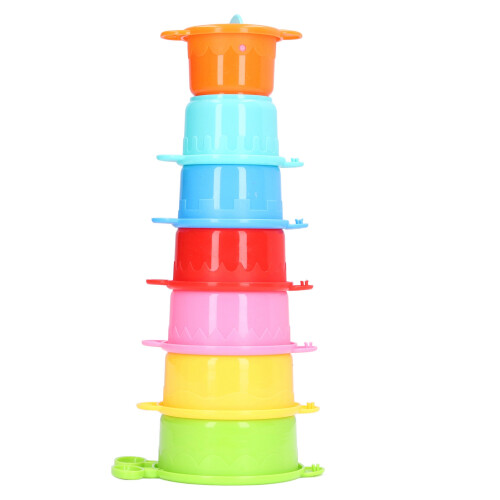 7pcs Baby Stacking Bath Cups Caterpillar Toy 1