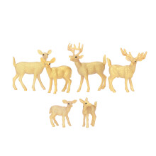 6x Weißschwanz-Hirsch-Modell Waldtier-Deko