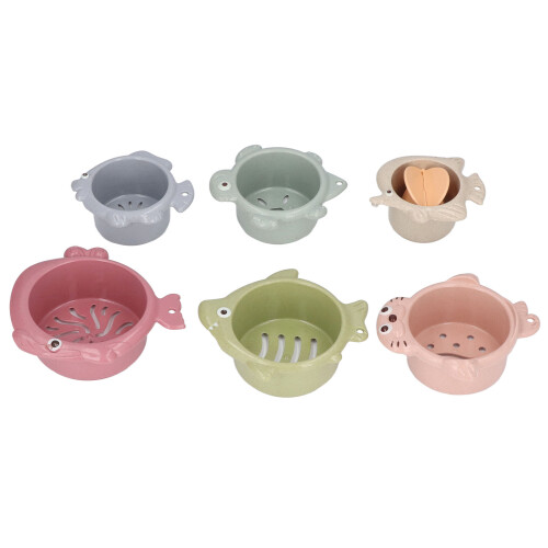 Baby-Stacking-Cup Bunte Fischform Badezeug 6 Monate