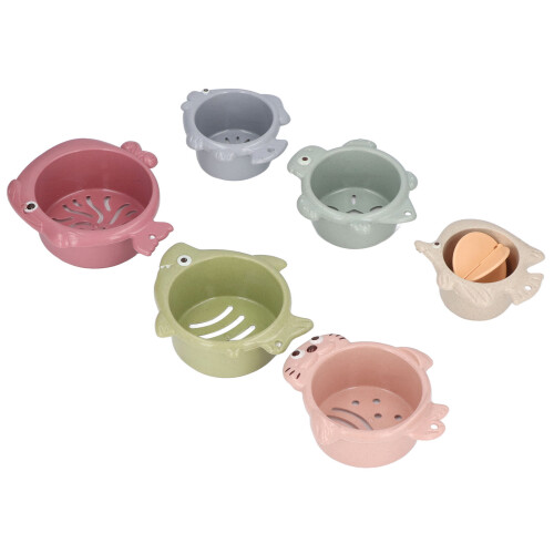 Baby-Stacking-Cup Bunte Fischform Badezeug 6 Monate 1
