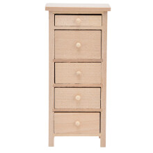 (Plain Color) Puppenhaus Kommode 1:12 Unlackiert Birke Robust Niedlich