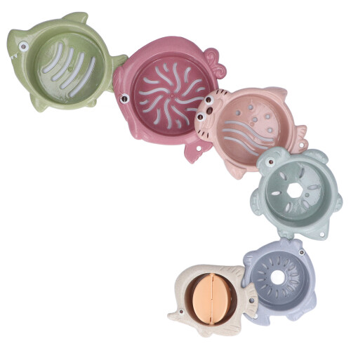Baby-Stacking-Cup Bunte Fischform Badezeug 6 Monate 2