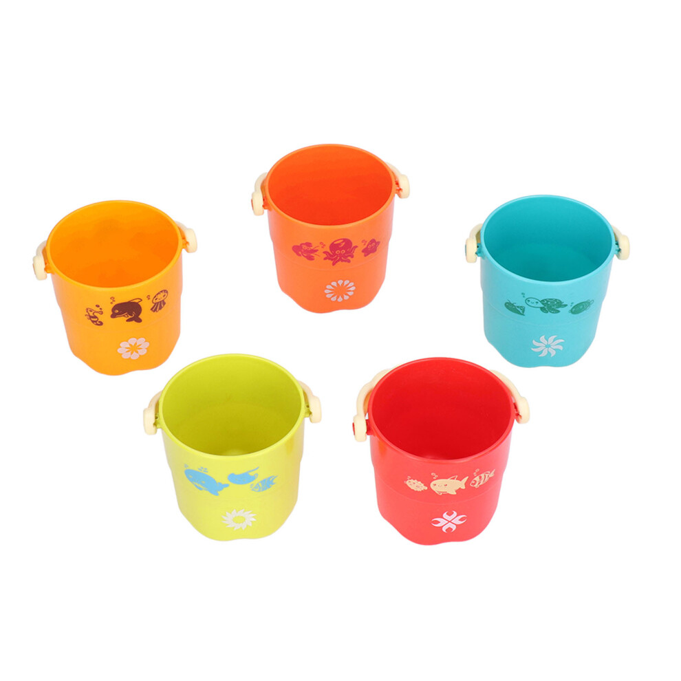 5pcs Colorful Stacking Cups Set Baby Educational Bath Toys